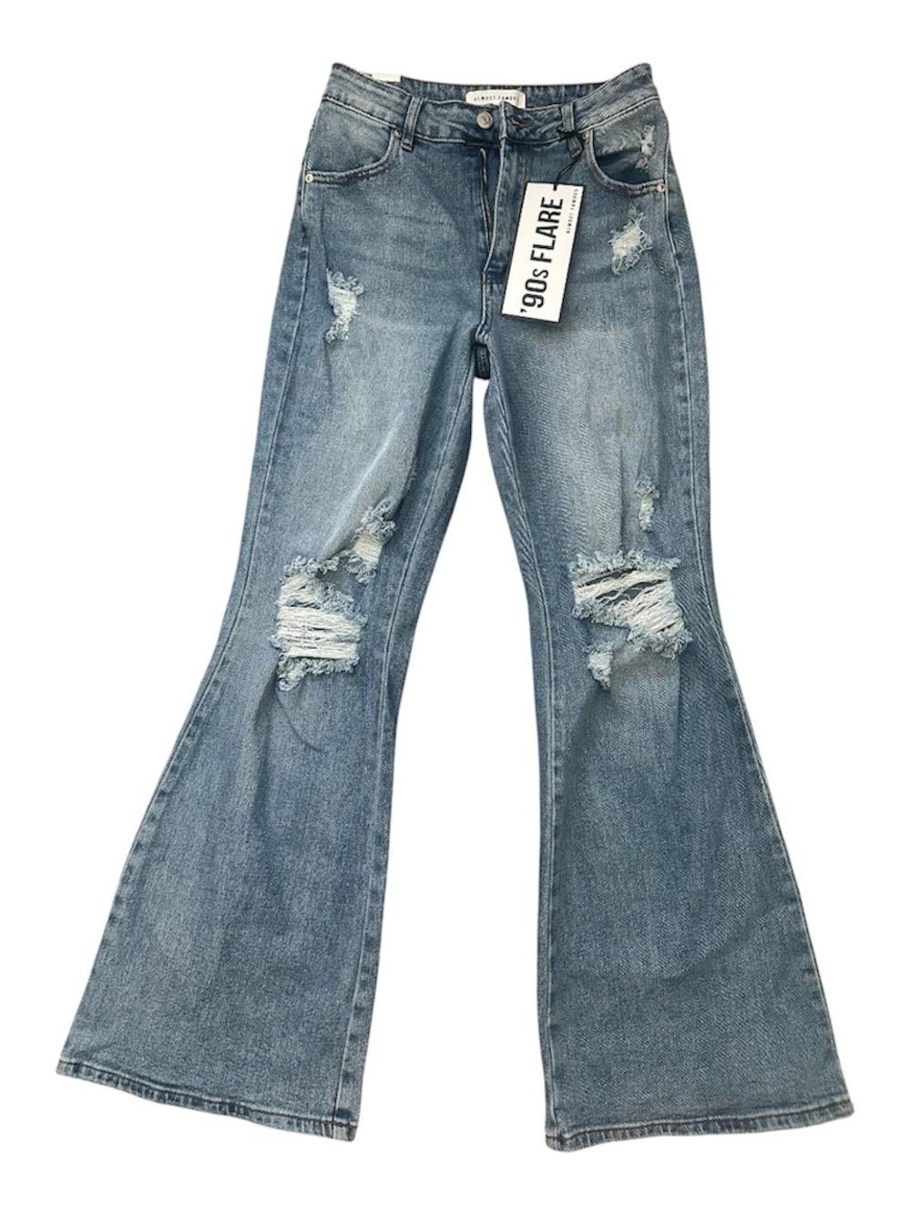 Almost Famous Light Blue Distressed Flare Jeans